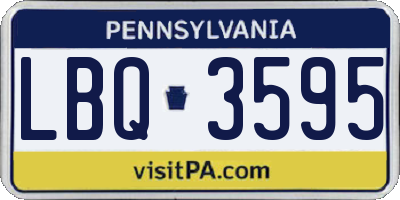 PA license plate LBQ3595