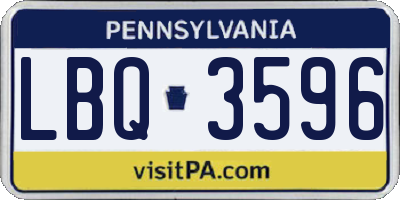 PA license plate LBQ3596