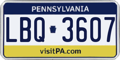 PA license plate LBQ3607
