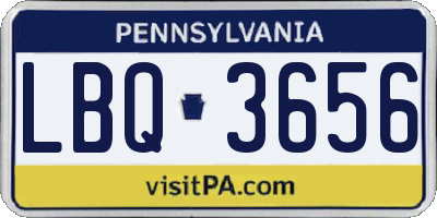 PA license plate LBQ3656
