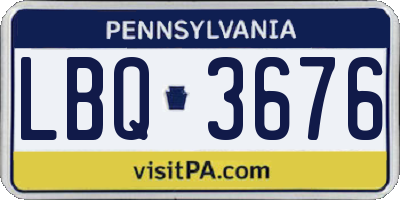 PA license plate LBQ3676