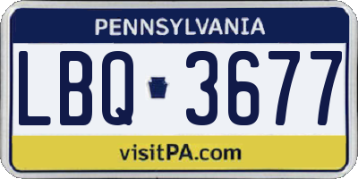 PA license plate LBQ3677