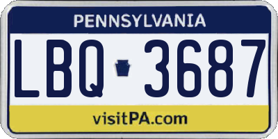 PA license plate LBQ3687