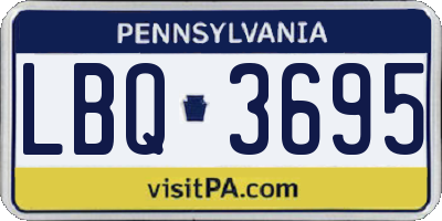 PA license plate LBQ3695
