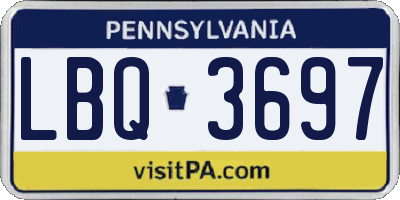 PA license plate LBQ3697
