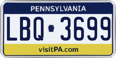 PA license plate LBQ3699