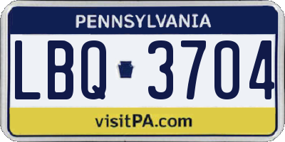 PA license plate LBQ3704