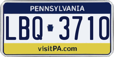 PA license plate LBQ3710