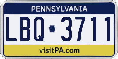 PA license plate LBQ3711
