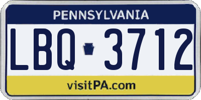 PA license plate LBQ3712