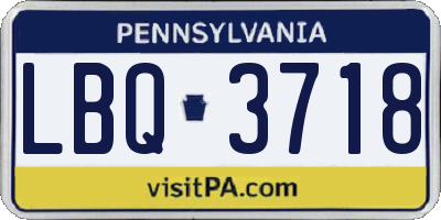 PA license plate LBQ3718