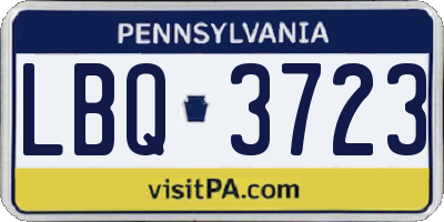 PA license plate LBQ3723