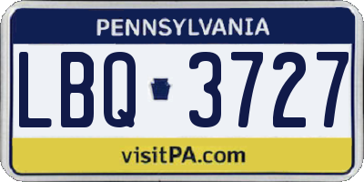 PA license plate LBQ3727