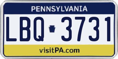 PA license plate LBQ3731