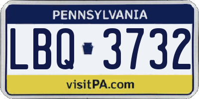 PA license plate LBQ3732