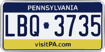 PA license plate LBQ3735