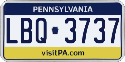 PA license plate LBQ3737
