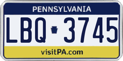 PA license plate LBQ3745