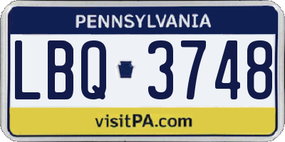 PA license plate LBQ3748