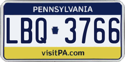 PA license plate LBQ3766