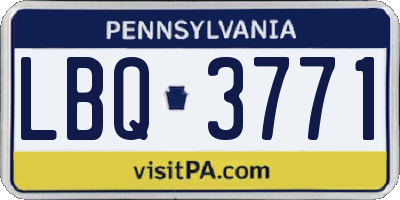 PA license plate LBQ3771