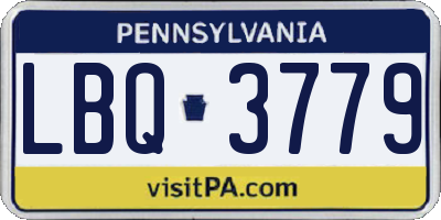 PA license plate LBQ3779