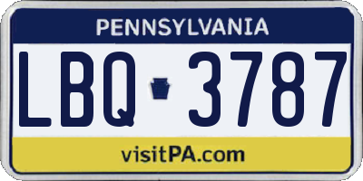 PA license plate LBQ3787