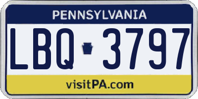 PA license plate LBQ3797