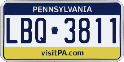 PA license plate LBQ3811