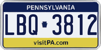 PA license plate LBQ3812