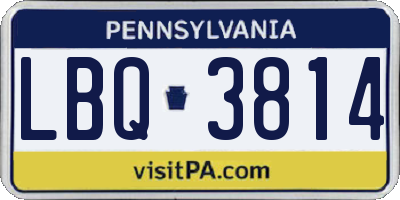 PA license plate LBQ3814