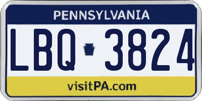 PA license plate LBQ3824