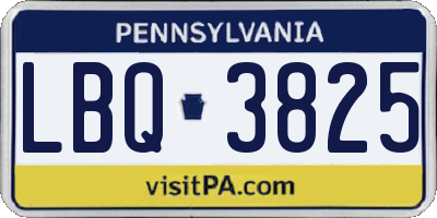 PA license plate LBQ3825