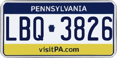 PA license plate LBQ3826