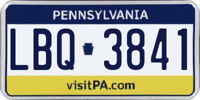 PA license plate LBQ3841