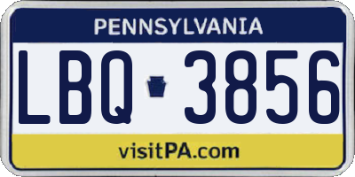 PA license plate LBQ3856