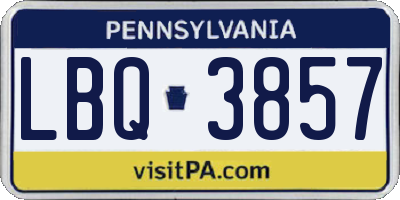 PA license plate LBQ3857