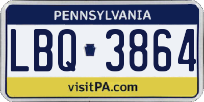PA license plate LBQ3864