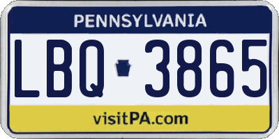 PA license plate LBQ3865