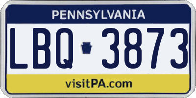 PA license plate LBQ3873