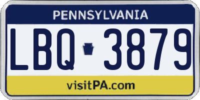 PA license plate LBQ3879