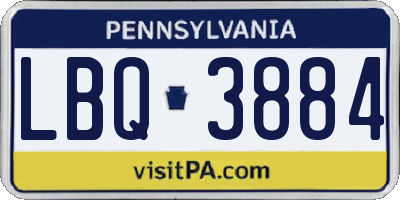 PA license plate LBQ3884