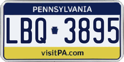 PA license plate LBQ3895