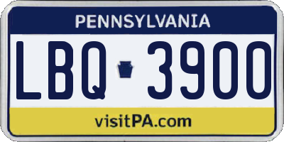 PA license plate LBQ3900