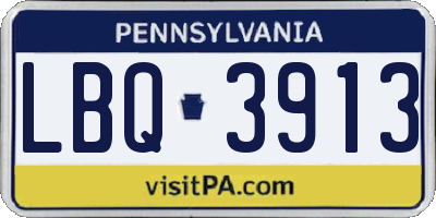 PA license plate LBQ3913