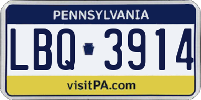 PA license plate LBQ3914