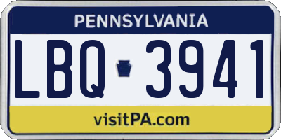 PA license plate LBQ3941