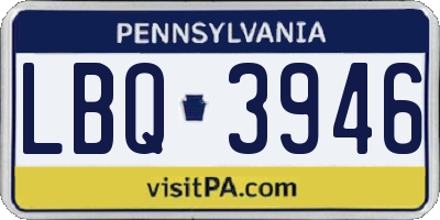 PA license plate LBQ3946