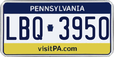 PA license plate LBQ3950