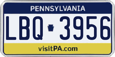 PA license plate LBQ3956
